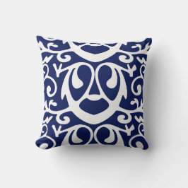 Elegant Navy Blue and White Dekorativ kudde