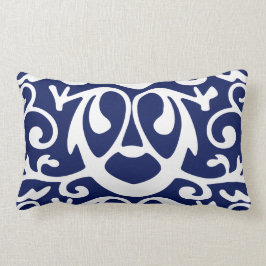 Elegant Navy Blue and White Dekorativ kudde