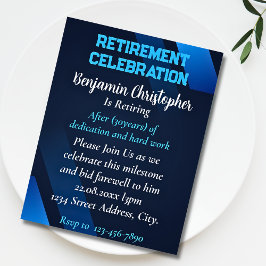 Elegant Navy Blue and White Pension Firande Inbjudningar