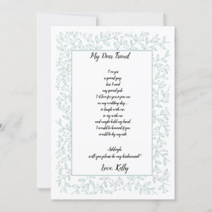 Elegant Navy Blue Blommigt blir min bridesmaid Inbjudningar
