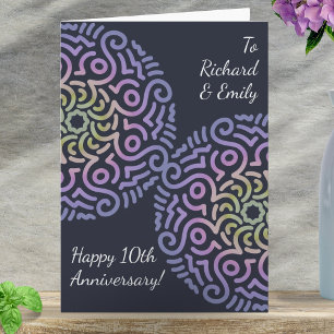 Elegant Navy Blue Boho Mandala Bröllop-årsdagen Kort