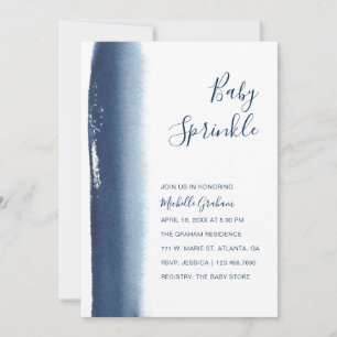 Elegant Navy Blue Boy Modern Baby Sprinkle Inbjudningar