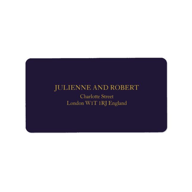 Elegant Navy Blue Bröllop Adressetiketter (Framsidan)