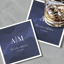 Elegant Navy Blue Bröllop Pappersservett