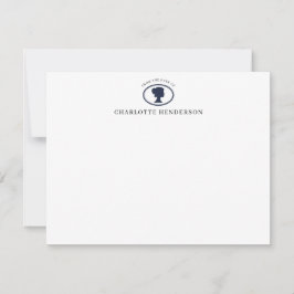Elegant Navy Blue Cameo From The Desk Of Custom Anteckningskort