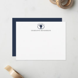 Elegant Navy Blue Cameo From The Desk Of Custom Anteckningskort