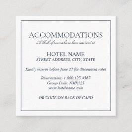 Elegant Navy Blue Classic Script QR Code Bröllop Tilläggskort