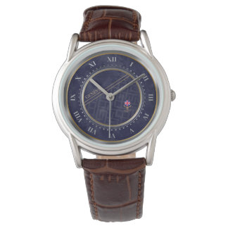 Elegant Navy Blue Dial Roman Numerals Custom Watch Armbandsur