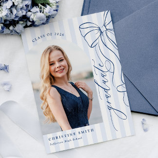 Elegant Navy Blue Graduation Invitation Inbjudningar