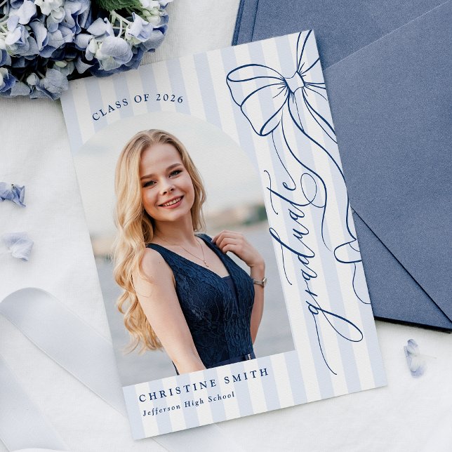 Elegant Navy Blue Graduation Invitation Inbjudningar (Skapare uppladdad)