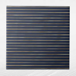 Elegant Navy Blue Guld Dubbla Linjer Kakelplatta