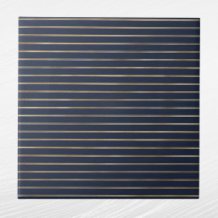Elegant Navy Blue Guld Dubbla Linjer Kakelplatta