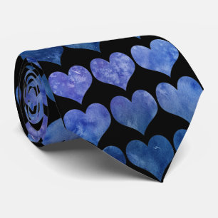 Elegant Navy Blue Heart Mönster Slips