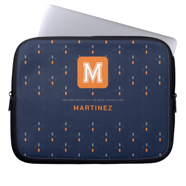 Elegant Navy Blue Laptop Sleeve (Framsidan)
