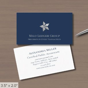 Elegant Navy Blue Luxury Logotyp Visitkort
