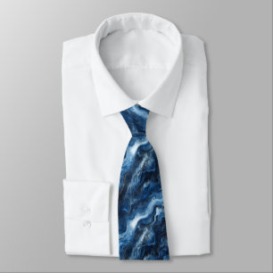 Elegant Navy Blue Marble Mönster Slips