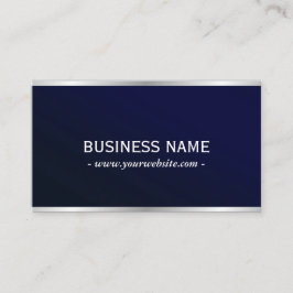 Elegant Navy Blue Metallic Professionell Visitkort