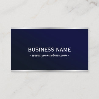 Elegant Navy Blue Metallic Professionell Visitkort