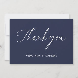 Elegant Navy Blue   Minimalist Wedding Tack Kort