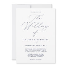 Elegant Navy Blue Modern Minimalist Bröllop