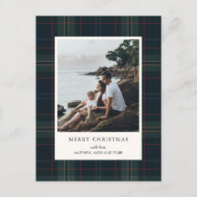 Elegant Navy Blue och Grönt Play Photo jul