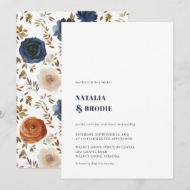 Elegant NAVY BLUE och inbjudan till Blommigt bröll