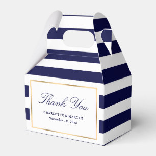Elegant Navy Blue Rand Bröllop Tack Presentaskar