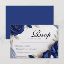 Elegant Navy Blue Ro & Silver Glitter Bröllop