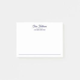 Elegant Navy Blue Script Border  Post-it Block