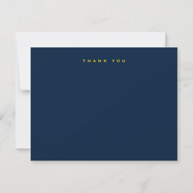 Elegant Navy Blue Thank You Note Card Anteckningskort (Framsida)
