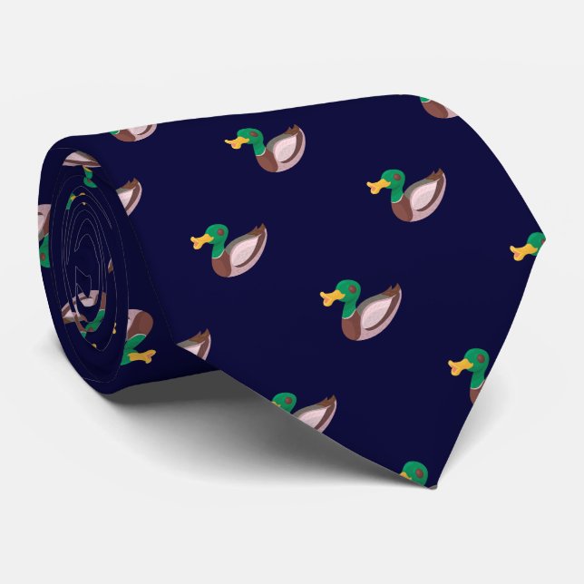 Elegant Navy Blue Vild Anka Mönster Slips (Rullad)