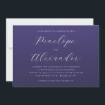 Elegant Navy Blue Wedding Invitation Inbjudningar<br><div class="desc">This elegant wedding invitation features a sophisticated navy blue background with crisp white typography, creating a classic and refined aesthetic. The layout is centered and balanced, showcasing the names in flowing cursive script while maintaining symmetry throughout. Customizable placeholders allow for personalization of dates, times, and locations, making it versatile for...</div>