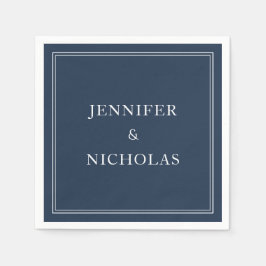 Elegant Navy Blue Wedding Pappersservett