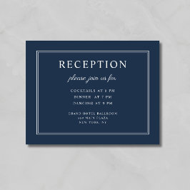 Elegant Navy Blue Wedding Reception Tilläggskort