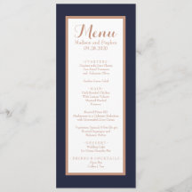 Elegant Navy Blue,White and Faux Ro Guld Bröllop
