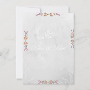 Elegant Navy & Blush Blommig Hörnhyllning för Bröl Inbjudningar