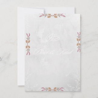 Elegant Navy & Blush Blommig Hörnhyllning för Bröl Inbjudningar