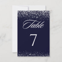 Elegant Navy Bröllop Bordsnummer Card