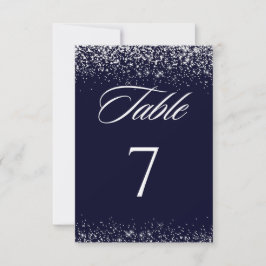 Elegant Navy Bröllop Bordsnummer Card