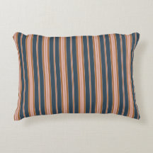 Elegant Navy Brun Rosa Ticking Randig