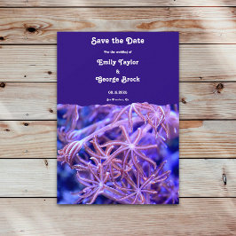 Elegant Navy Coral Reefs Nautical Coastal Bröllop Spara Datumet