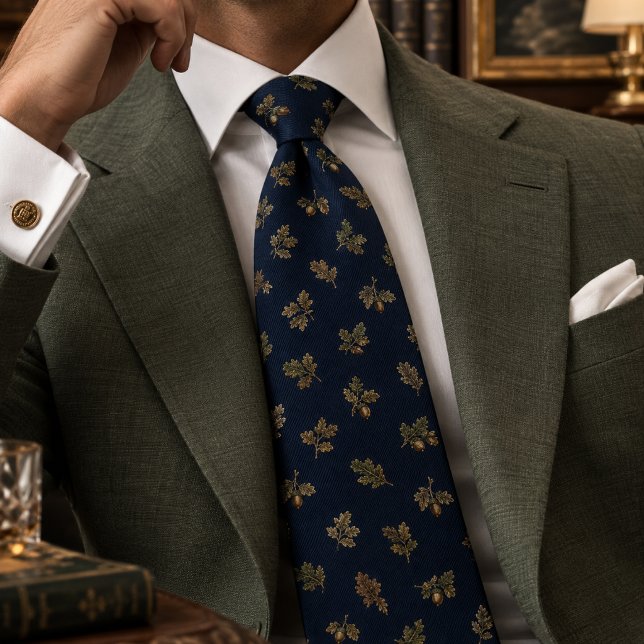 Elegant Navy Ek Heritage Mönster Slips (Skapare uppladdad)