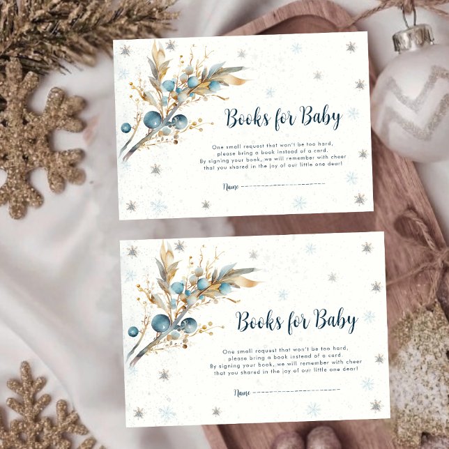 Elegant Navy Gold Baby Its Cold Outside Baby Books Tilläggskort (Skapare uppladdad)