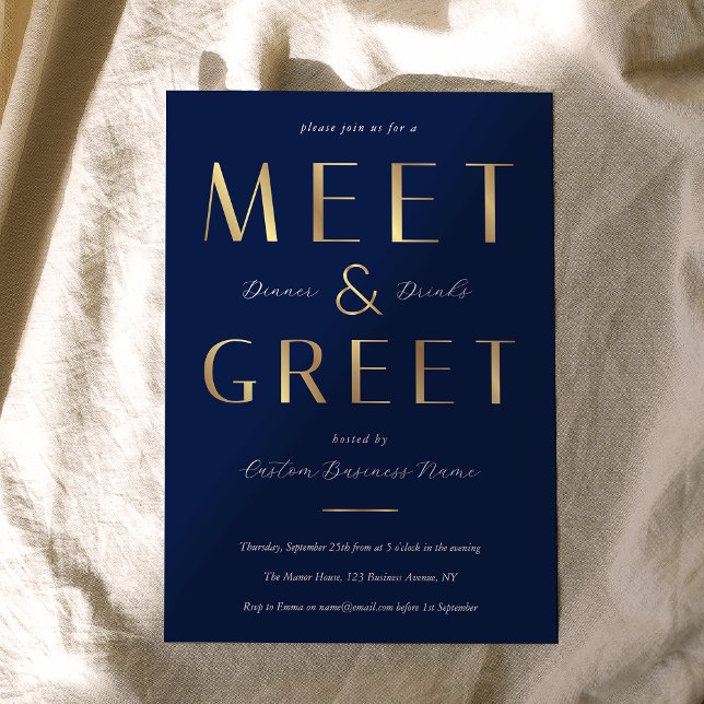 Elegant Navy & Gold Corporate Dinner Business Inbjudningar (Skapare uppladdad)
