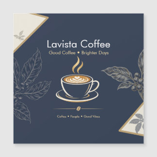 Elegant Navy Gold Kaffebar Tack Kort