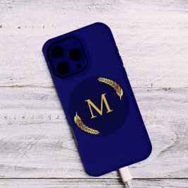 Elegant Navy + Gold Monogram Personalised 