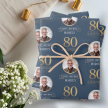 Elegant Navy & Guld 80:e och Legendary Birthday