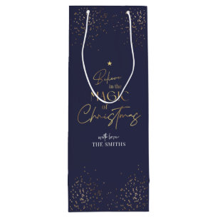 Elegant Navy & Guld Glitter Family Namn jul