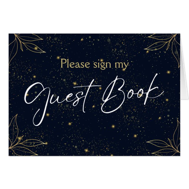 Elegant Navy Guld Grattis Studentfest OBS Kort (Framsidan Horizontal)