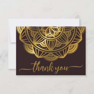 Elegant Navy Guld Mandala Red Tack Kort